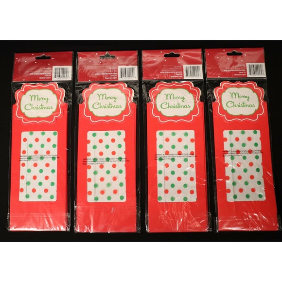 Lot of 12 Bags . 4-3pk Holiday Time Treat Bags Merry Christmas Polka Dot Red NEW - Picture 3 of 5